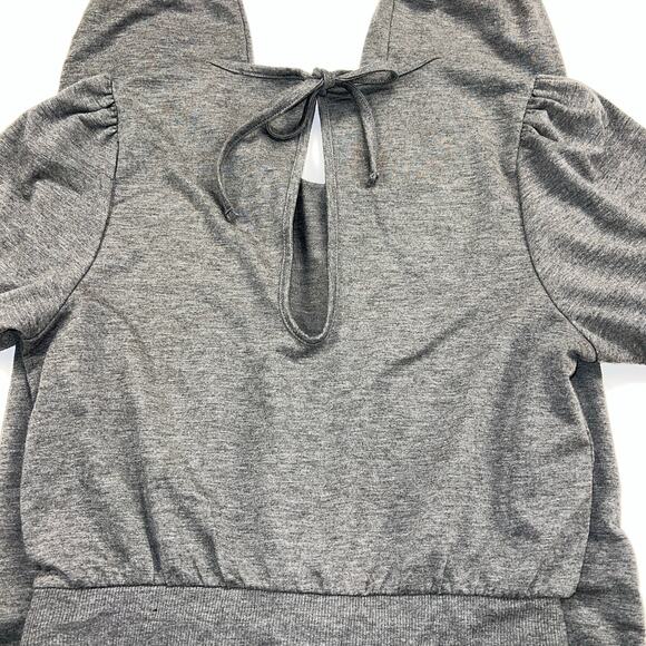 Bebe One Piece Soft Jersey Knit Romper Ombré Crystal Logo Gray Pull On Size M - Picture 9 of 11